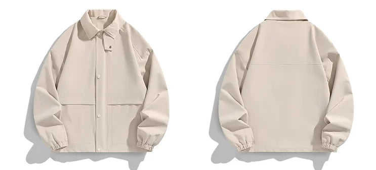 Unisex Polyester Windbreaker Jacket with Custom Logo and Lapel Collar