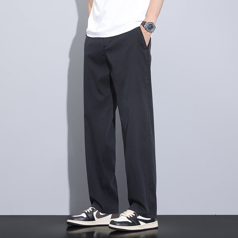 Thin Stretch Business Straight Loose-fitting Wide-leg Trousers